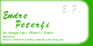 endre peterfi business card