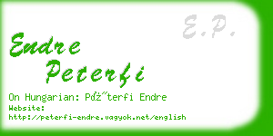 endre peterfi business card